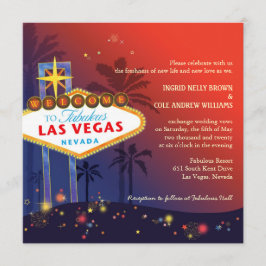 Fabulous Rood In Blauw Las Vegas Strip Bruiloft Kaart