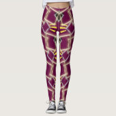 Fabulous Rood Ingelijst in Goud Patroon Leggings (Voorkant)