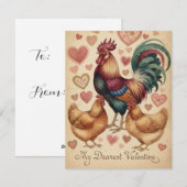 Fabulous Rooster Valentine's Day greeting Feestdagenkaart (Voorkant / Achterkant)