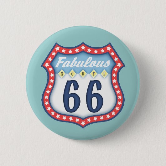 Fabulous Route 66 Ronde Button 5,7 Cm (Voorkant)