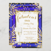 Fabulous Royal Blue Palms Champagne Party Kaart (Voorkant / Achterkant)