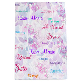 Fabulous Roze Bloemen Speciale Zuster Medium Cadeauzakje