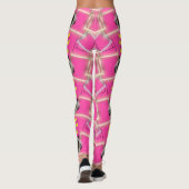 Fabulous Roze Ingelijst in Goud Patroon Leggings (Achterkant)