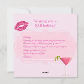 Fabulous Roze Kerst Glamoureuze meisjesachtige Feestdagenkaart (Achterkant)