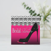 Fabulous Scalloped Damask Stiletto Vrijgezellenfee Kaart (Staand voorkant)