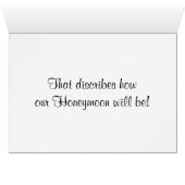 "FABULOUS" SCHRIJFT ONZE "HONEYMOON" (Binenzijde Horizontaal (Onderkant))