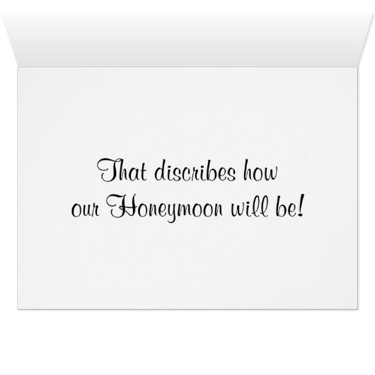 "FABULOUS" SCHRIJFT ONZE "HONEYMOON" (Binenzijde Horizontaal (Onderkant))