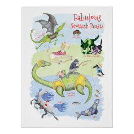 Fabulous Scottish Beasts kinderen kamer glossy pos Perfect Poster