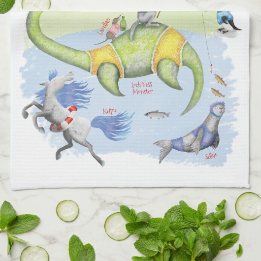 Fabulous Scottish Beasts theedoek (Gevouwen)