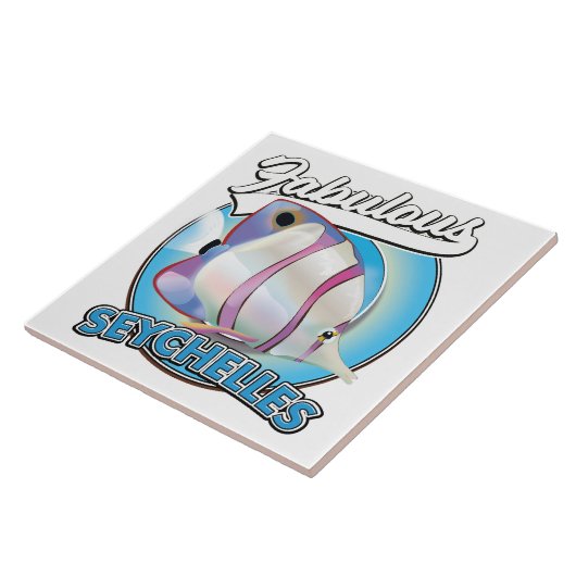 Fabulous Seychellen retro logo Tegeltje (Zijkant)