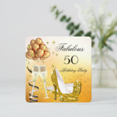 Fabulous Shimmer Gold High Heels, geboortedag Kaart (Staand voorkant)