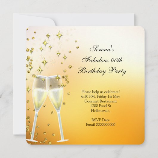 Fabulous Shimmer Gold High Heels, geboortedag Kaart (Achterkant)