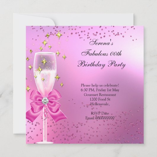 Fabulous Shimmer Light Roze High Heels Birthday Kaart (Achterkant)