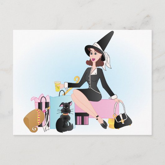 Fabulous Shopping Witch Briefkaart (Voorkant)