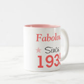 Fabulous Since 1935 Tweekleurige Koffiemok (Voorkant rechts)