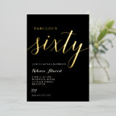 Fabulous Sixty BIrthday Foil Invitation Folie Uitnodiging (Staand Voorkant)