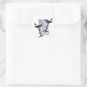 Fabulous  Style Martini Vierkante Sticker (Tas)