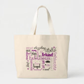 Fabulous Synonym Black Paars Grote Tote Bag (Voorkant)