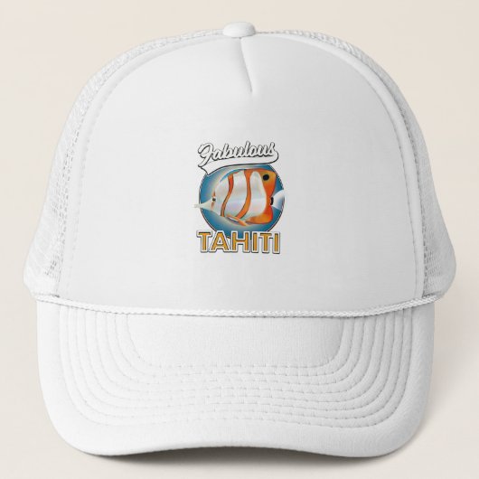 fabulous Tahiti retro logo Trucker Pet (Voorkant)
