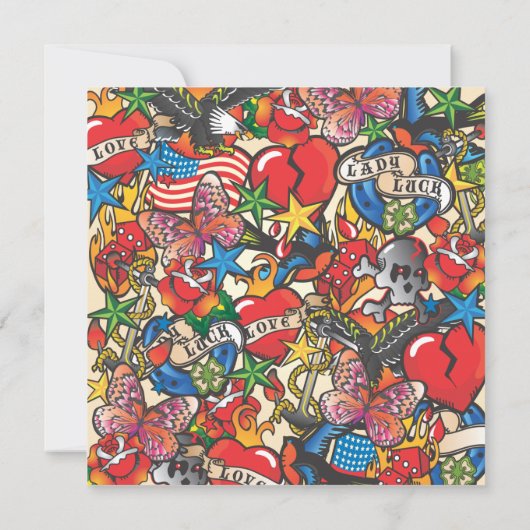 Fabulous Tattoo bruiloft uitnodigingen (Achterkant)