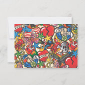 Fabulous Tattoo Trouwkaart antwoordkaarten Kaart (Achterkant)