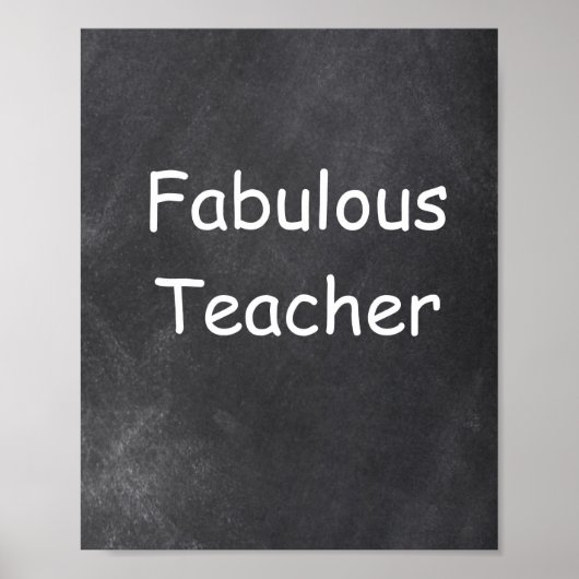 Fabulous Teacher Chalkboard Class Decoration Poster (Voorkant)