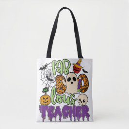 Fabulous Teacher Halloween Canvas tas