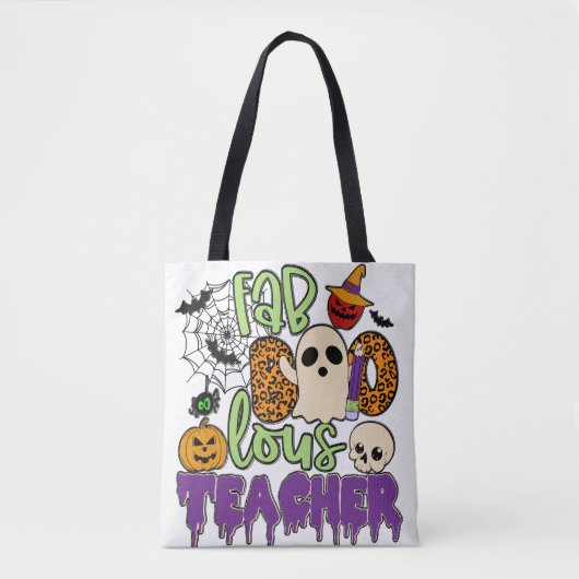 Fabulous Teacher Halloween Canvas tas (Voorkant)