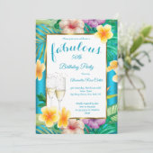 Fabulous Tropical Blauwgroen blue Champagne Photo  Kaart (Staand voorkant)