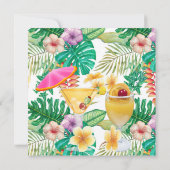 Fabulous Tropical Cocktails Flowers Party sq Kaart (Achterkant)