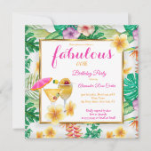 Fabulous Tropical Cocktails Flowers Party sq Kaart (Voorkant)