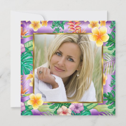 Fabulous Tropical Paars cocktail Foto Kaart (Achterkant)