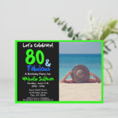 Fabulous Tropical Photo Birthday Party Invitation Kaart (Staand voorkant)