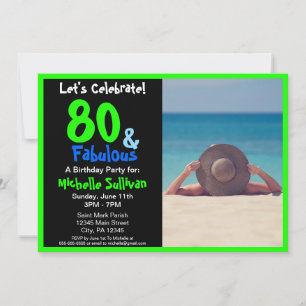 Fabulous Tropical Photo Birthday Party Invitation Kaart