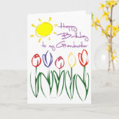 Fabulous Tulip Sketch Verjaardag Kaart voor Oma (Gele Bloem)