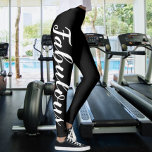 Fabulous Typografie Leggings<br><div class="desc">Fabulous (of verander tekst en kleur) Gemakkelijk om Uw Eigen Persoonlijke Aangepaste leggings van Ricaso te ontwerpen - voeg uw eigen tekst toe - verander de achtergrondkleur en de tekstkleur en de doopvont door te klikken op aanpassen</div>