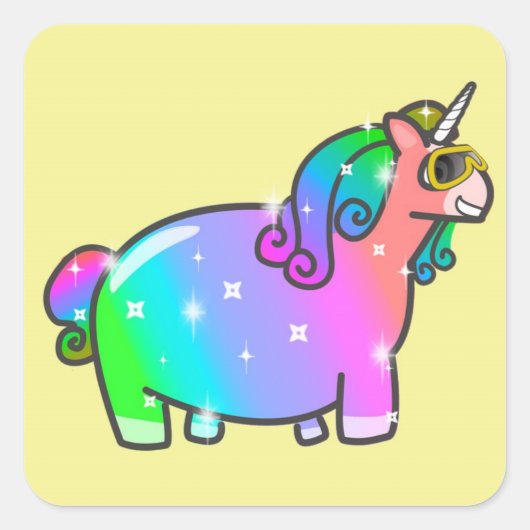Fabulous Unicorn Vierkante Sticker (Voorkant)