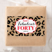 Fabulous veertig verjaardag rode luipaard water fl etiket (Insitu)