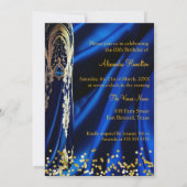 Fabulous Verjaardag Blauw Gouden Hakken Champagne Kaart (Achterkant)