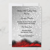 Fabulous Verjaardag Glamour Vrouw Rood Zwart Jurk Kaart (Achterkant)