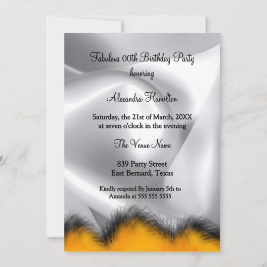 Fabulous Verjaardag Glamour Vrouw Zwart Gouden Ver Kaart (Achterkant)