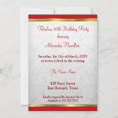 Fabulous Verjaardag Glamoureuze Vrouw Rode Champag Kaart (Achterkant)