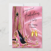 Fabulous Verjaardag Lichtroze Gouden Hakken Champa Kaart (Voorkant)