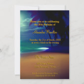 Fabulous Verjaardag Maanlicht Strand Geel Blauw Kaart (Achterkant)