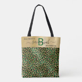 Fabulous verjaardagsluipaard smarald green gold na tote bag (Achterkant)
