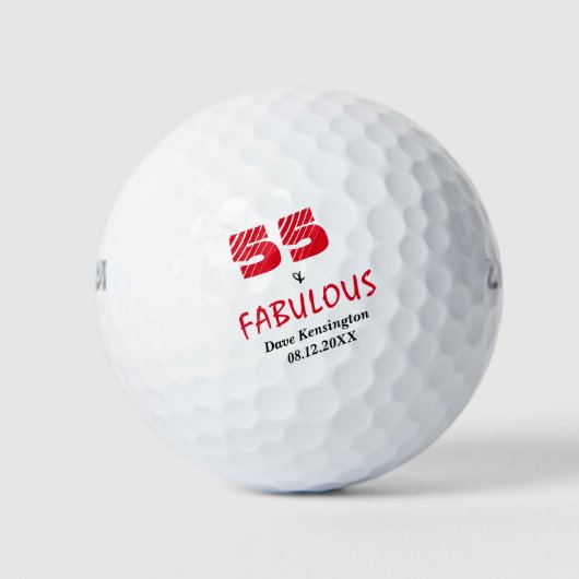 Fabulous Vijftig Verjaardag Gepersonaliseerd Golfballen (Voorkant)