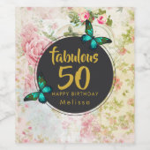 Fabulous Vijftig Vlinders op Collage Wijn Etiket (Enkel label)