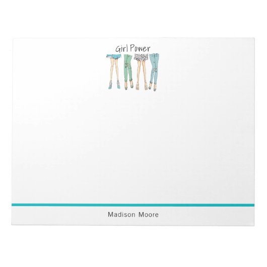 Fabulous Voeten "Meisje Power" Notitieblok (Voorkant)