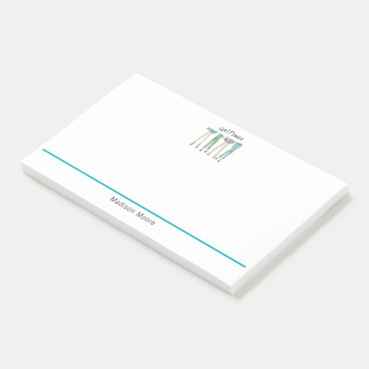 Fabulous Voeten "Meisje Power" Post-it® Notes (Schuin)