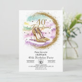 Fabulous Volwassen Digitaal Goud 40e Verjaardag Kaart (Staand voorkant)